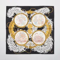 エルメス カレ90 Legende Brodee 刺繍が織りなす伝説 シルク スカーフ ＳＡランク