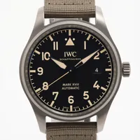 IWC マーク18 IW327006 Ti×革×ナイロン AT 黒文字盤 Ａランク