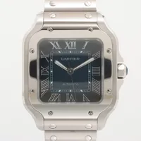 カルティエ サントス ドゥ カルティエ WSSA0063 SS AT 青文字盤 Ａランク