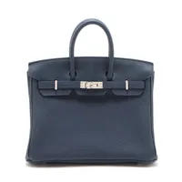 エルメス バーキン25 トゴ ブルーアンクル シルバー金具