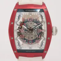 クストス ジェットライナー SS×ラバー AT スケルトン文字盤