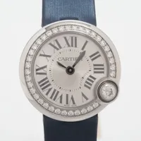 カルティエ バロンブラン ドゥ カルティエ 26mm W4BL0002 SS×革 QZ シルバー文字盤