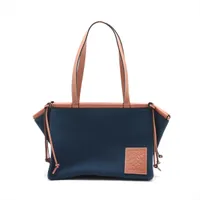 LOEWE トートバッグ 【ランク：AB】 ロエベ クッション キャンバス トートバッグ ブラウン AB