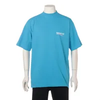 バレンシアガ キャンペーンロゴ コットン Tシャツ 22年 ブルー ＡＢランク