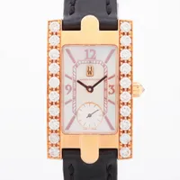 ハリーウィンストン アヴェニューＣ 310LQR YG×革 QZ シェル文字盤