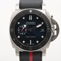 パネライ サブマーシブル ルナロッサ PAM01565 SS×ラバー AT 青文字盤 Ａランク