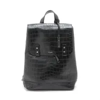 サンローランパリ サックドジュール スープル クロコ型押し バックパック/リュック ブラック ＡＢランク