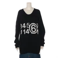 MM6 コットン×アクリル ニット 23SS ブラック×ホワイト ＡＢランク