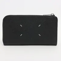 付属品完備❗️新品未使用✨マルジェラコンパクトウォレットミニ財布4ステッチ黒レザー メゾンマルジェラ 4ステッチ レザー コンパクトウォレット
