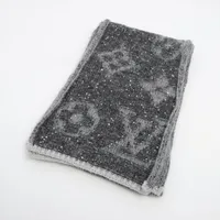 ヴィトン エシャルプモノグラム グリッター 401910 モヘヤ×ナイロン×コットン×アクリル×ウール×ポリエステル×レーヨン マフラー グレー ＡＢランク