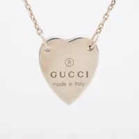 グッチ ハートタグ 925 ネックレス シルバー ＡＢランク