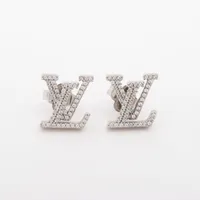 ヴィトン ブックル ドレイユLVアイコニック ストラス M00608 GP×ラインストーン ピアス(両耳用) TE1254 シルバー ＡＢランク