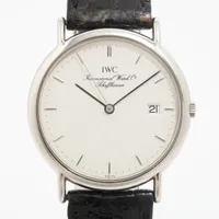IWC SS×社外革 QZ 白文字盤