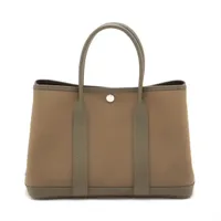 エルメス ガーデンパーティ30 TPM トワルオフィシエ×カントリー オリーブ×ヴェールヴェロネーゼ シルバー金具