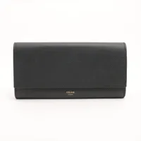 セリーヌ ラージフラップ レザー 財布 ブラック
