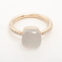 ポメラート ヌード プチ ミルキークォーツ ダイヤ 750(WG)