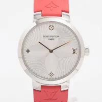 ルイ・ヴィトン タンブール QA015 SS×ラバー QZ シルバー文字盤