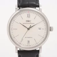 IWC ポートフィノ IW356501 SS×革 AT シルバー文字盤 ＡＢランク