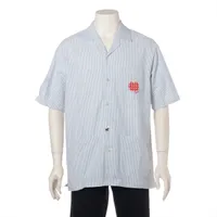 グッチ コットン シャツ 21AW ブルー×ホワイト Ａランク