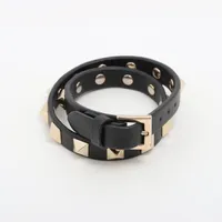 ヴァレンティノ GP×革 ブレスレット ゴールド×ブラック ＡＢランク