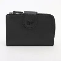 グッチ ダブルG レザー コンパクトウォレット ブラック ＡＢランク