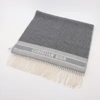 ディオール オブリーク カシミヤ マフラー グレー ＡＢランク