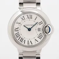 カルティエ バロンブルー ドゥ カルティエ 28mm W69010Z4 SS QZ シルバー文字盤