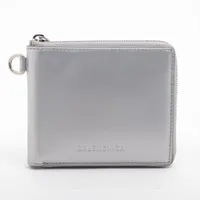 バレンシアガ ロゴ 664043 レザー コンパクトウォレット シルバー ＡＢランク