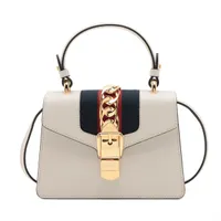 グッチ シルヴィ レザー 2WAYハンドバッグ ホワイト ＡＢランク