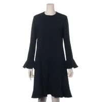 ヨーコチャン ポリエステル×レーヨン ワンピース ネイビー