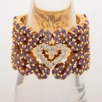 クイーン 色石 ダイヤ 750(YG)