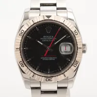 ロレックス デイトジャスト ターノグラフ 116264 SS×WG AT 黒文字盤