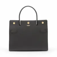 バーバリー タイトルバッグ レザー ハンドバッグ ブラック ＡＢランク