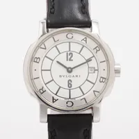 ブルガリ ソロテンポ ST29S SS×革 QZ 白文字盤