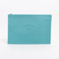 エルメス ヨッティング フラットPM キャンバス ブルー シルバー金具 ＡＢランク