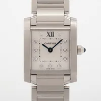 カルティエ タンクフランセーズSM WE110006 SS QZ シルバー文字盤 ＡＢランク