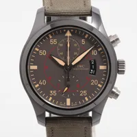 IWC パイロットウォッチ クロノグラフ トップガン ミラマー IW388002 CE×ナイロン AT グレー文字盤 Ａランク