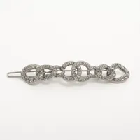 シャネル ココマーク GP×ラインストーン ヘアクリップ C21A シルバー ＡＢランク