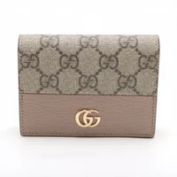グッチ ケース類 コンパクトウォレット GGマーモント ベージュの