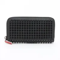 クリスチャンルブタン スタッズ レザー ベルト 90/35 ブラック