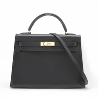 エルメス ケリー32 アルデンヌ ブラック ゴールド金具 ＡＢランク