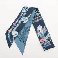 エルメス ツイリー BRIDES DE GALA EN FLEURS ブリッドドゥガラアンフルール シルク スカーフ ブルー ＳＡランク