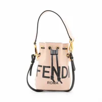 フェンディ モントレゾール ミニ レザー 2WAYショルダーバッグ ブラック×ピンク Ａランク