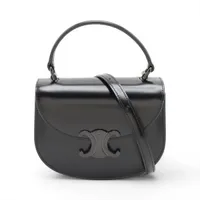 セリーヌ トリオンフ ミニブザス レザー 2WAYハンドバッグ ブラック Ａランク
