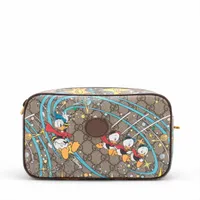 グッチ×ディズニー GGスプリーム PVC×レザー ウエストポーチ ベージュ Ａランク