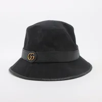 グッチ GGキャンバス 576587 ポリエステル×コットン×ナイロン ハット ブラック ＡＢランク