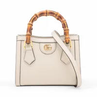 グッチ バンブー ダイアナ レザー 2WAYハンドバッグ ベージュ ＡＢランク