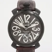 ガガミラノ マヌアーレ 5012.04S SS×革 AT 黒文字盤