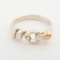 ティファニー　バングル　フラットワイヤー　シルバー925×ゴールド750 箱付き ティファニー バングル フラットワイヤー シルバー925×ゴールド750 箱