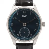 IWC ポルトギーゼ オートマティック 40 IW358305 SS×革 AT ブルー文字盤